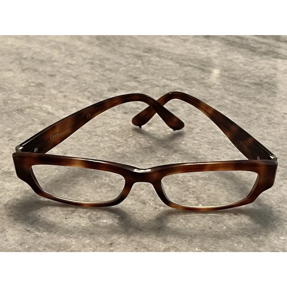 Chloe Eyeglasses Frames Rectangle Full Rim Tortoise Shell Brown 135